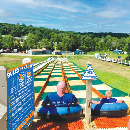 Rules panels for tube slide attractions